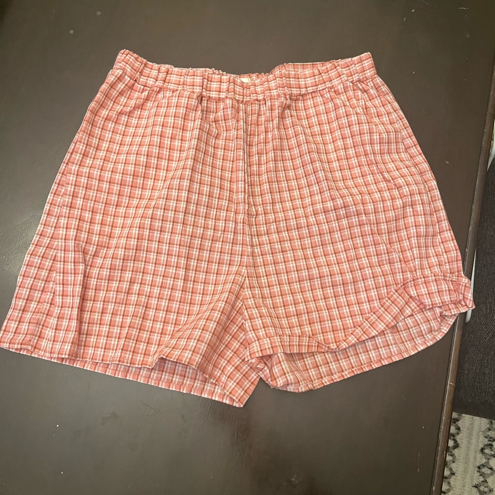 Pink Plaid Shorts